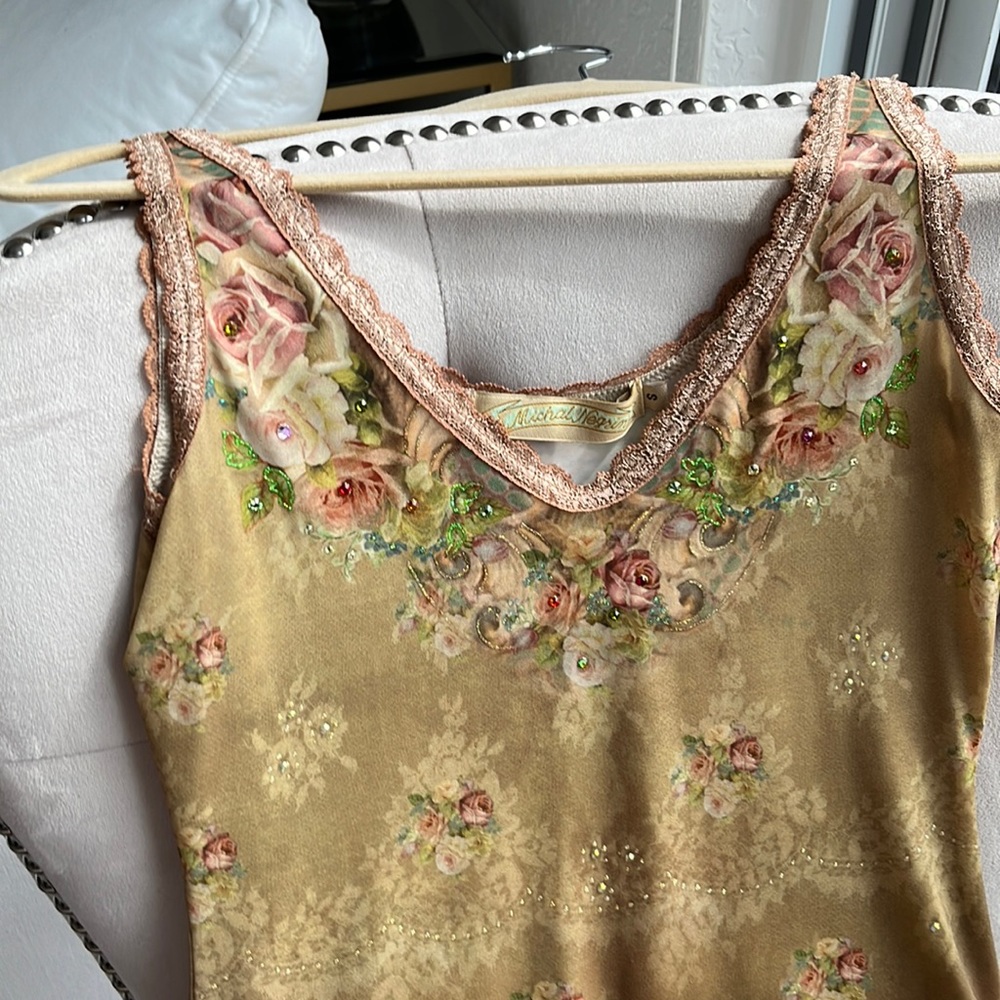 Michal Negrin boutique collection. Never worn. Adorned with swarovski crystals.